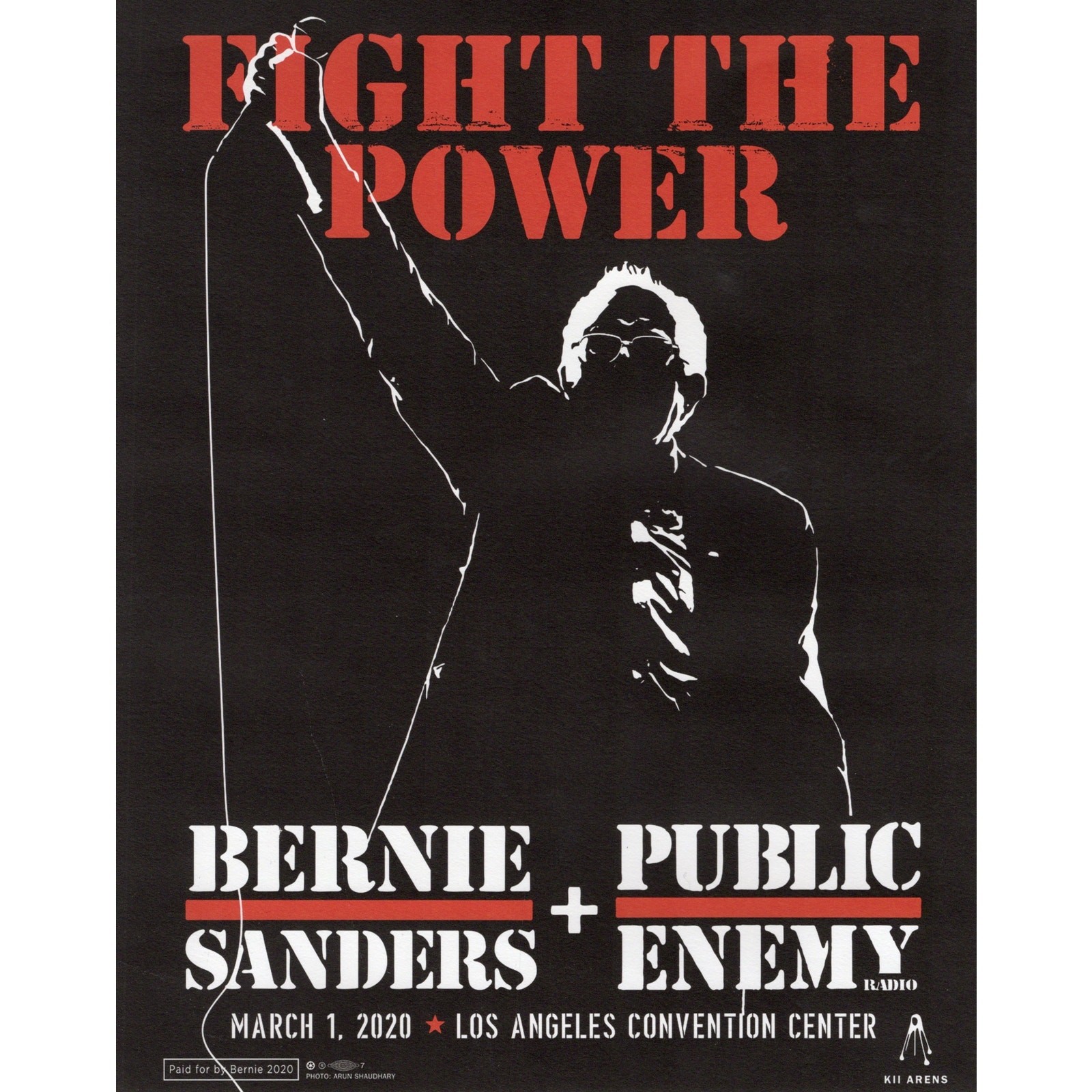 Bernie Sanders Campaign Poster 2020 Fight the Power Public Enemy 10.5 x 13