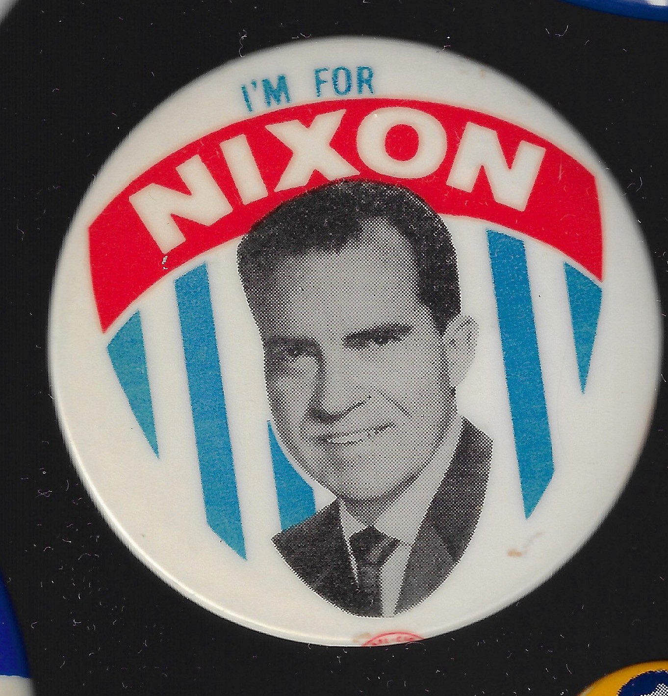 1960 I’m 4 Richard Nixon Presidential Campaign Photo Pin Nice Patriotic Graphics
