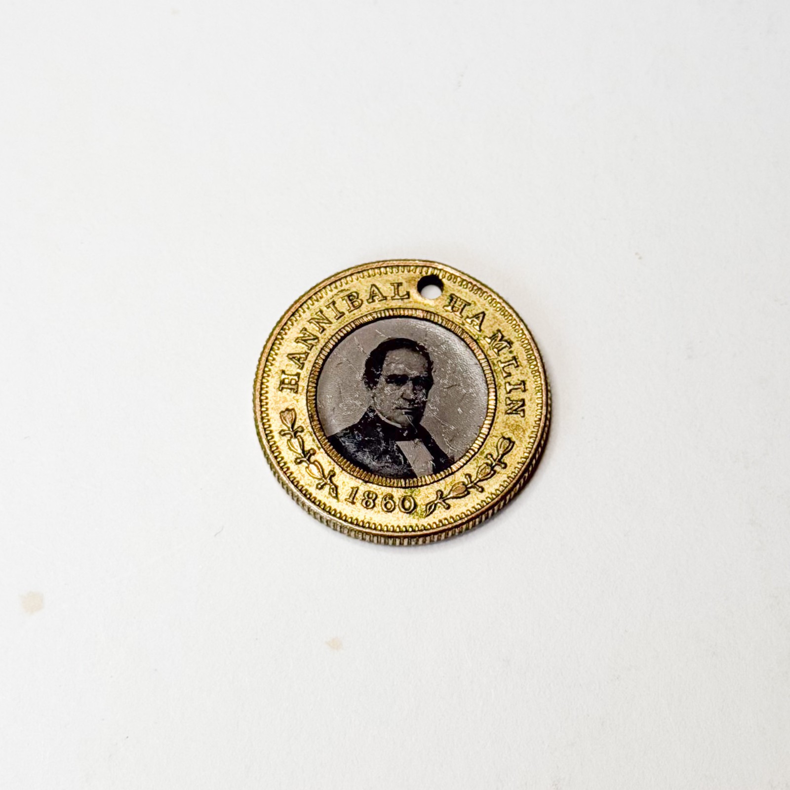 1860 Abraham Lincoln Hannibal Hamlin Ferrotype Political Campaign Token