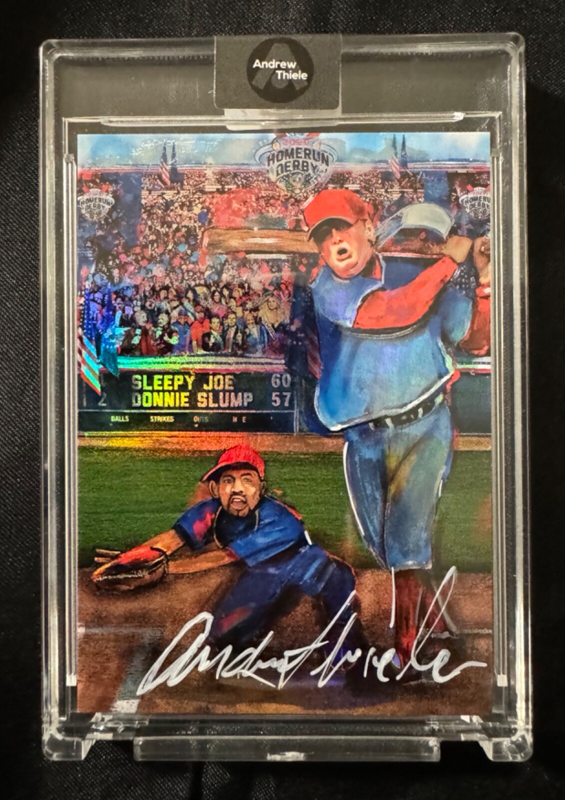 Andrew Thiele Auto to 50 Presidential Home Run Derby Trump vs Biden PR 720 Rare!