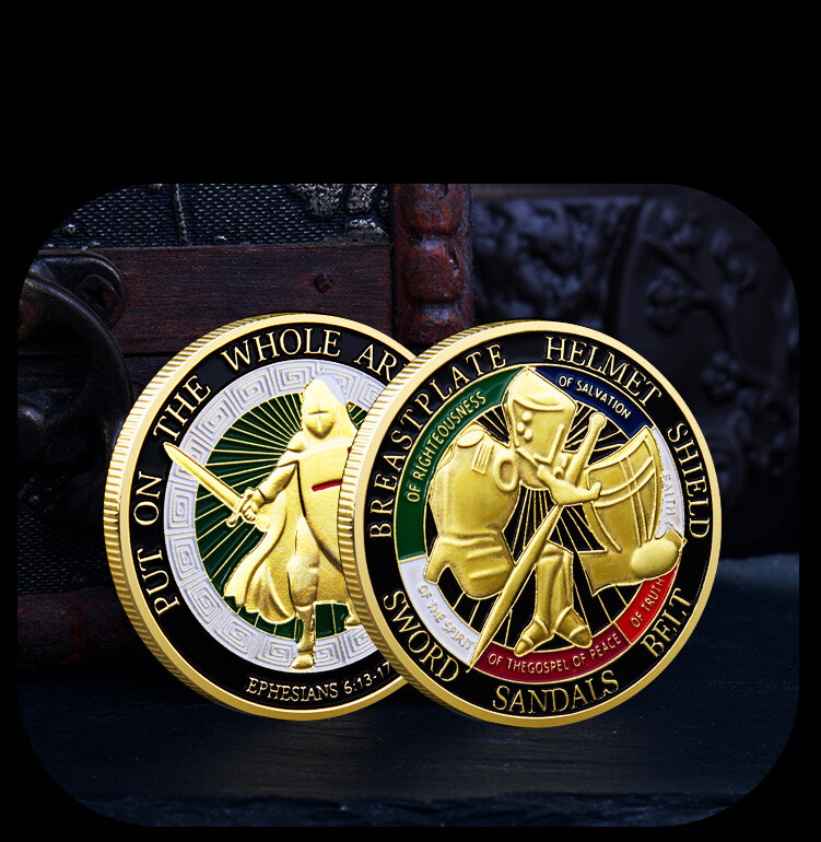 3pcs Put On the Whole Armor Of God Commemorative Coin Metal commemorative coin