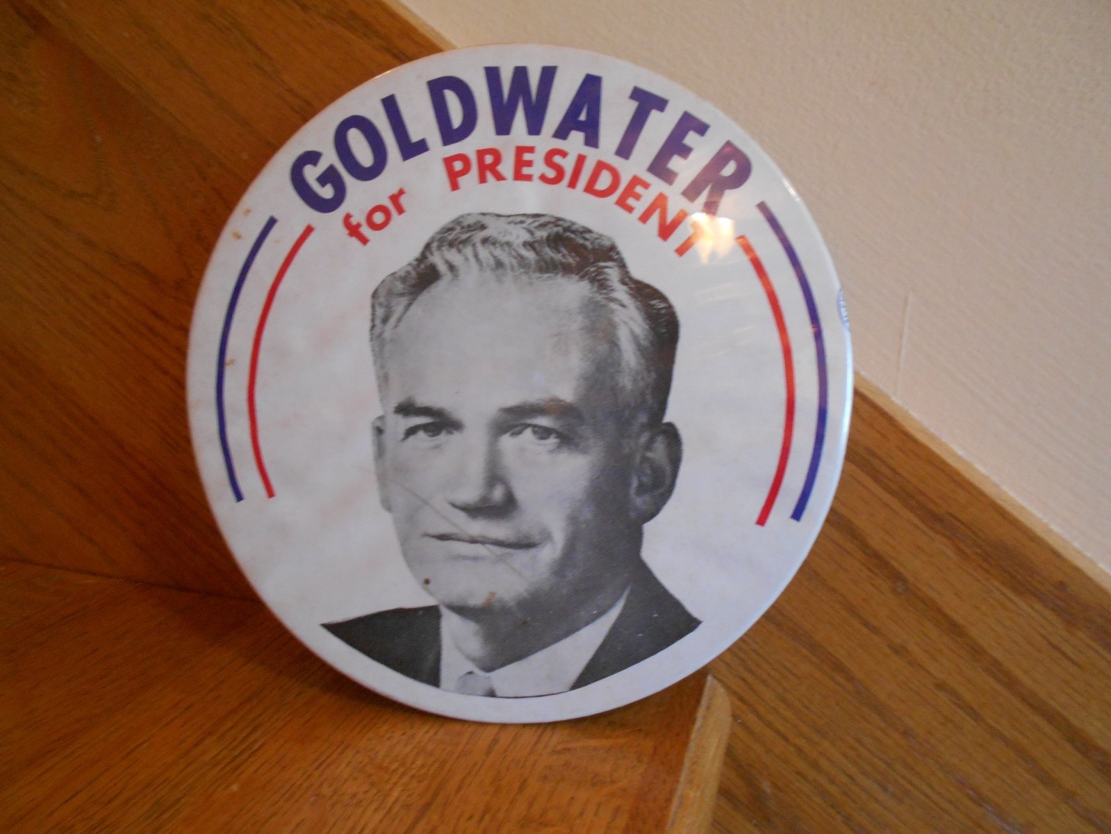 Vintage Goldwater for President Big Campaign Pin Republican *shipping included!*