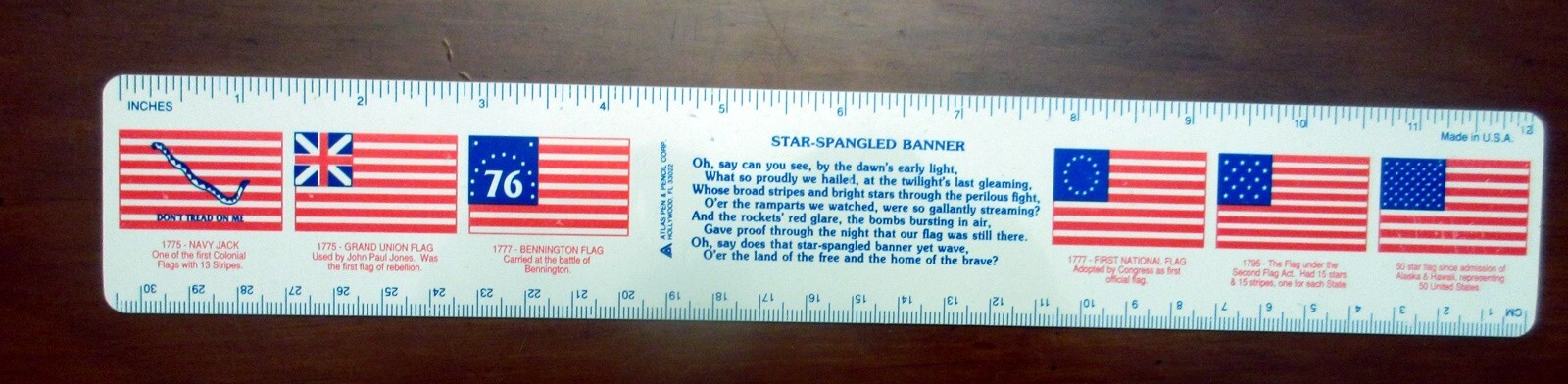 12 Inch Plastic Rulers-Flags, Star Spangled Banner, Presidents