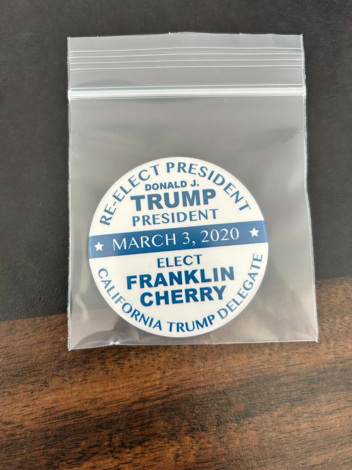 Trump 2020 Frank Cherry! 2 1/4″ Button – BEAUTIFUL – EXTREMELY RARE! INVEST!