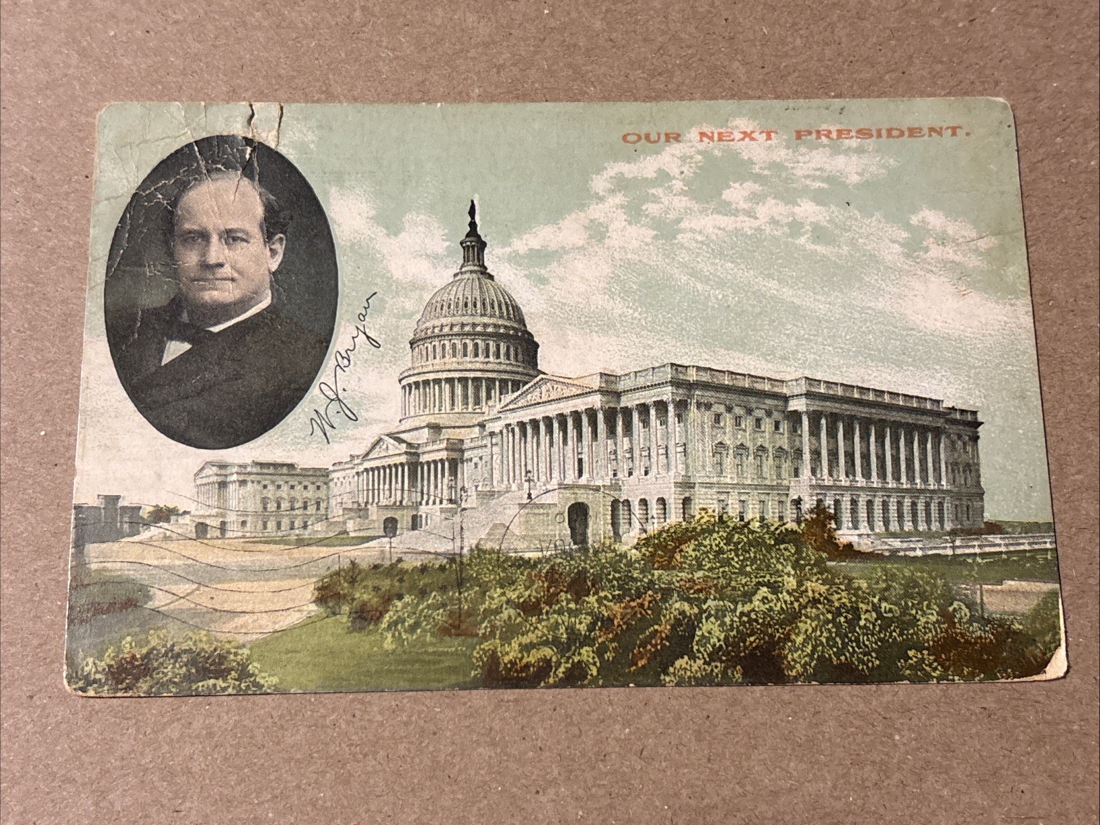 Old Postcard President WJ Bryan 1908