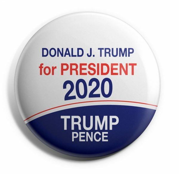 Trump 2020 Set of 6 Red, White & Blue Campaign Buttons – 2.25 inches
