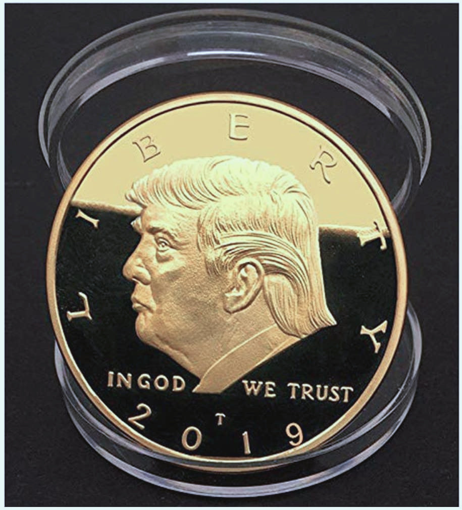 Rare Trump 2019 Gold Plated Challenge Coin 45th President of the United States