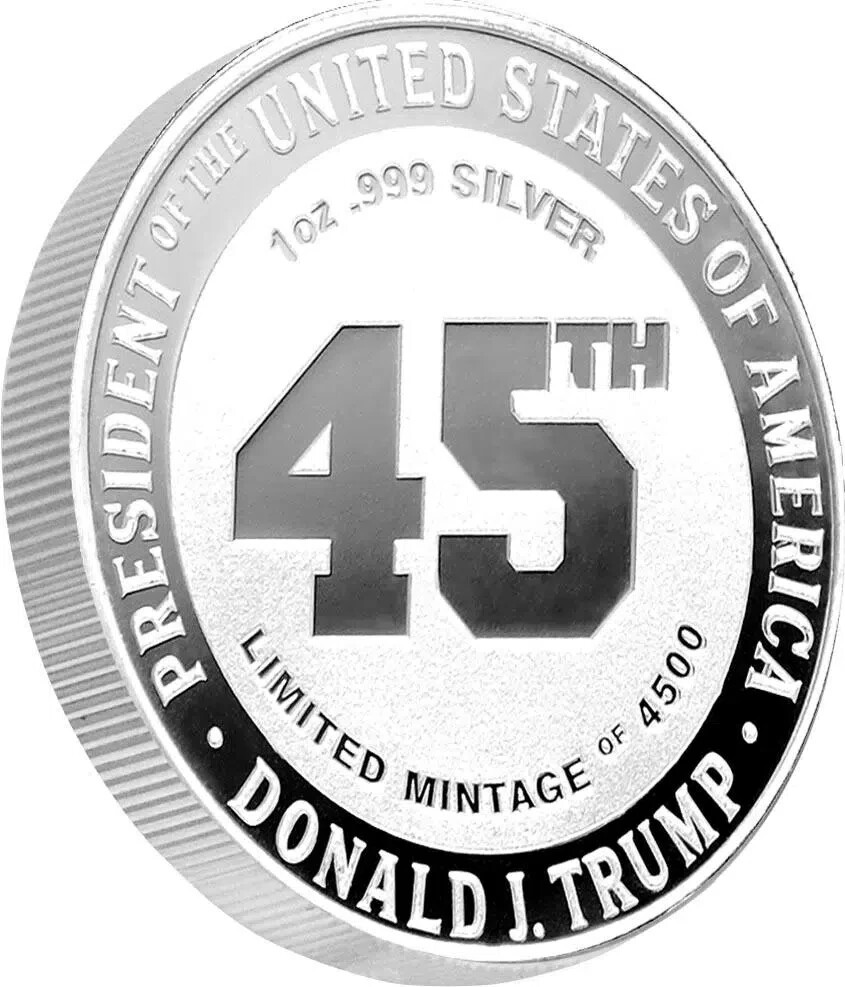 1-OZ.999 DONALD J TRUMP PROTECTOR OF 2ND AMENDMENT SILVER .999 1OZ 4500 Limited