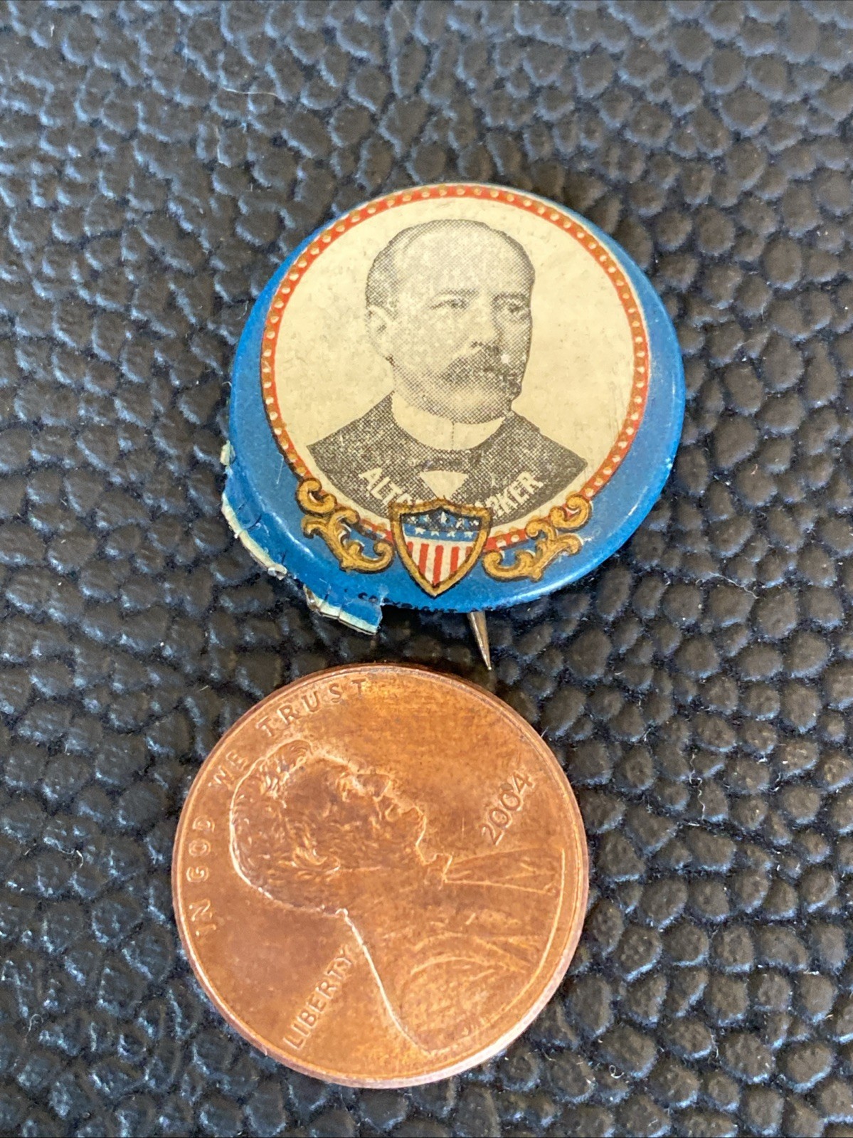 RARE 1904 ALTON PARKER 7/8” President Political Campaign Pin-Back Lapel Badge