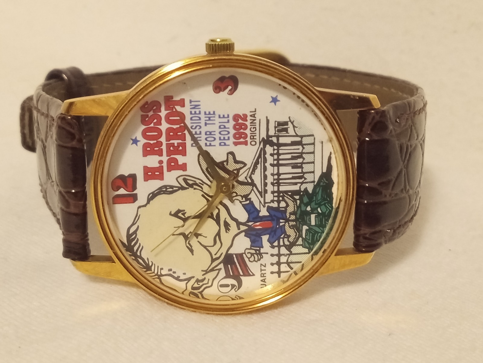 1992 H Ross Perot President for the People Campaign Quartz Wristwatch