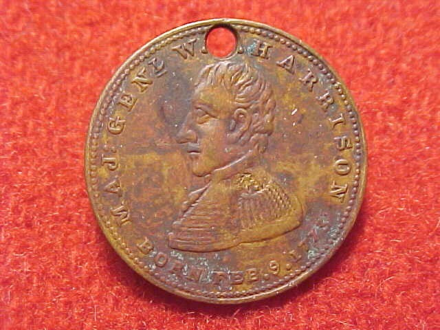 1840 WILLIAM H. HARRISON PRESIDENTIAL CAMPAIGN TOKEN ~ CLEAN ESTATE ITEM