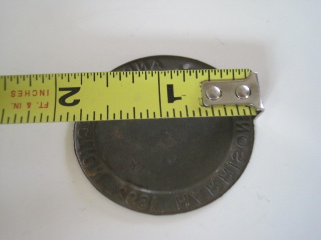 Campaign Disc Round Metal Disc & Protection Benjamin Harrison Reid 1892 2″