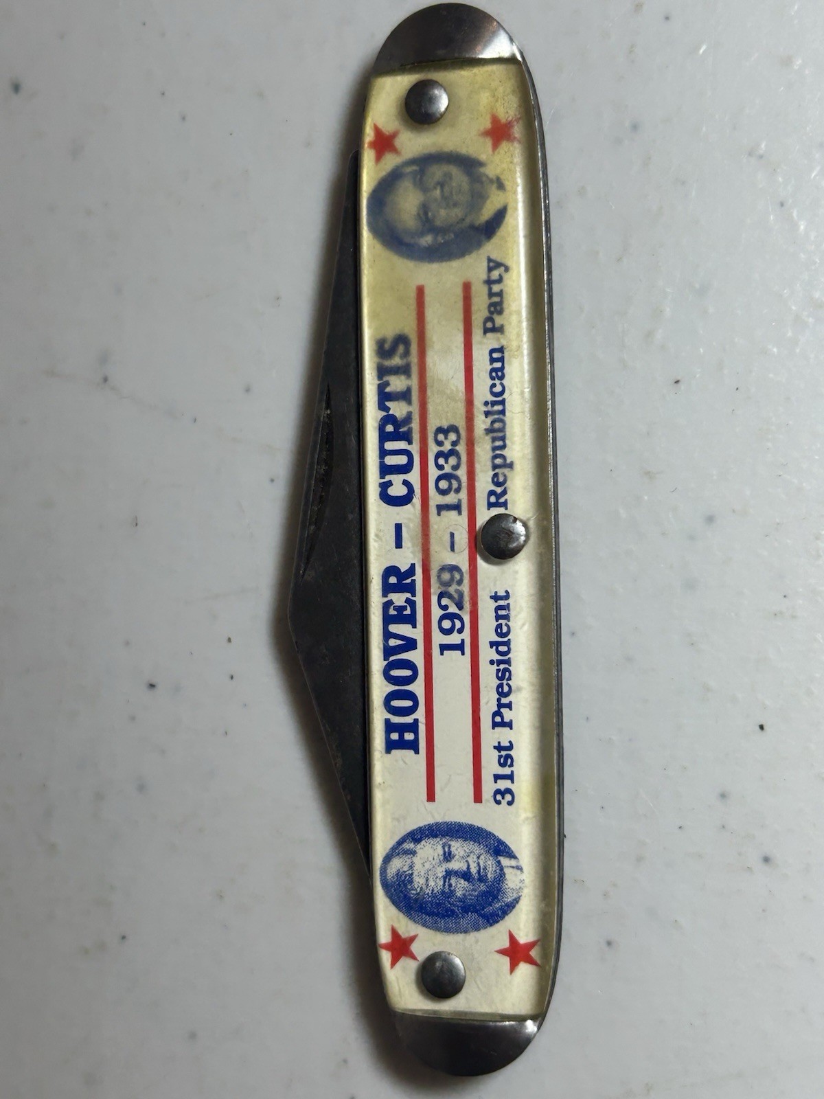 Set Of 2 1928 Hoover-Curtis Campaign Knife + 1968 Wallace for President Button