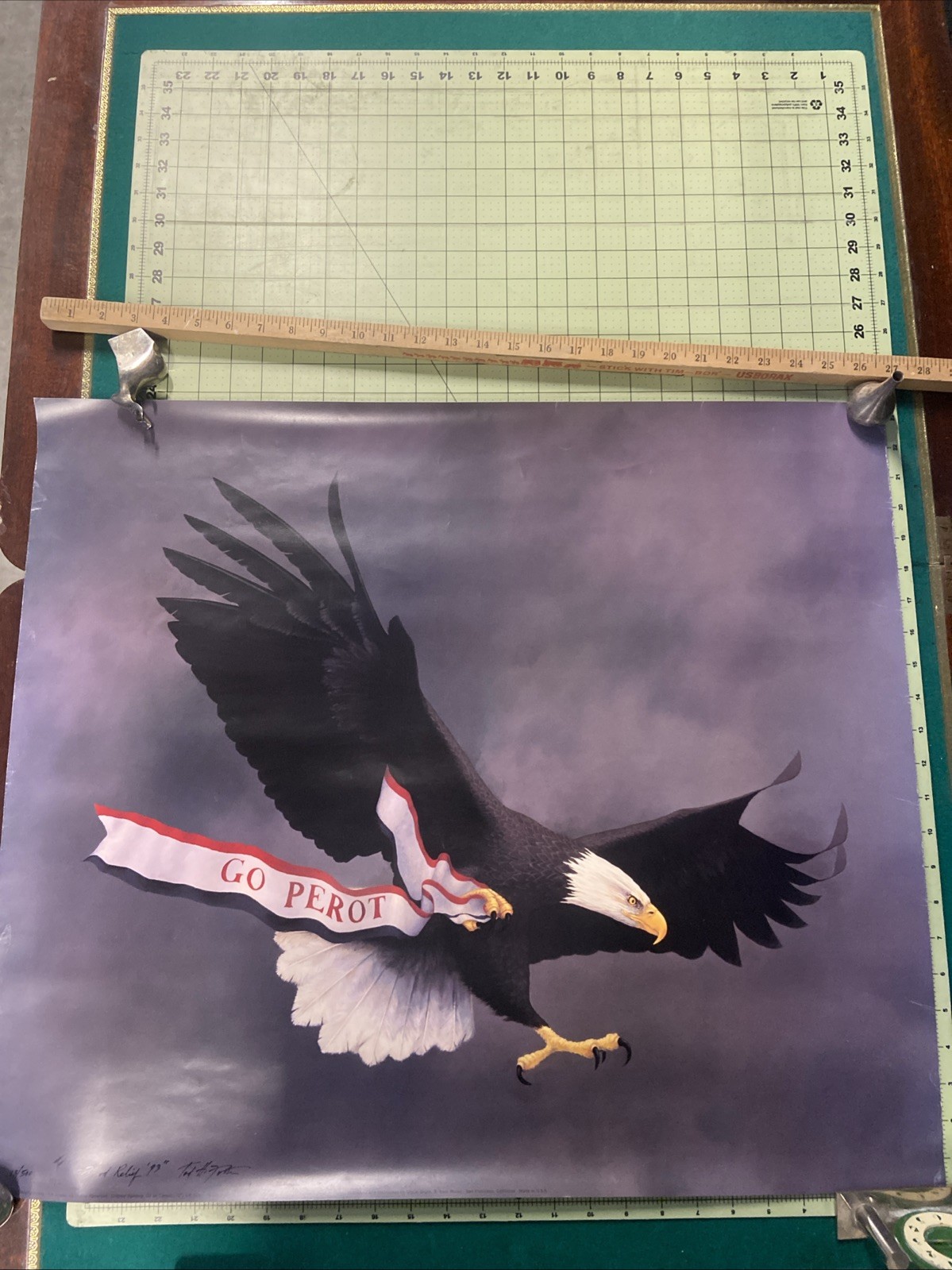 ross perot campaign poster 27×23 T.H. foster signed and 13/500 1993