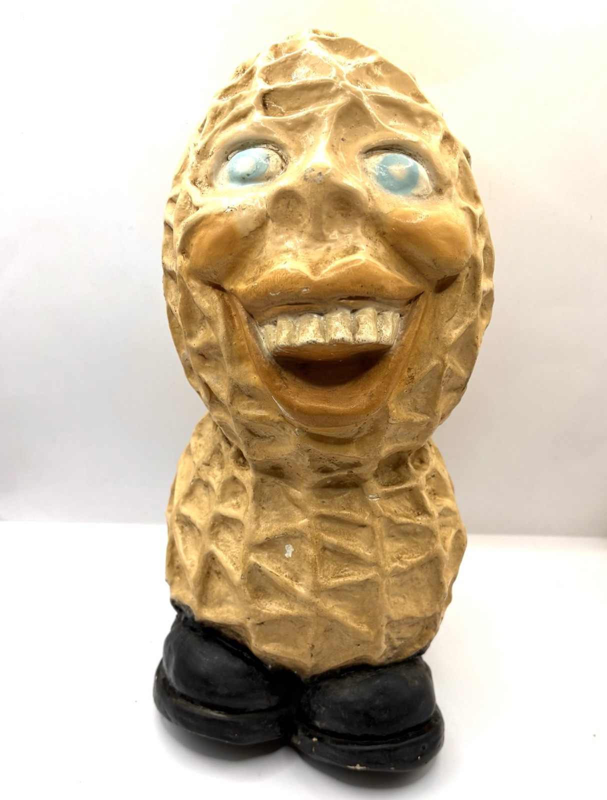 VINTAGE CHALKWARE JIMMY CARTER PEANUT BANK SIGNED & DATED 1977 POLITICAL RARE