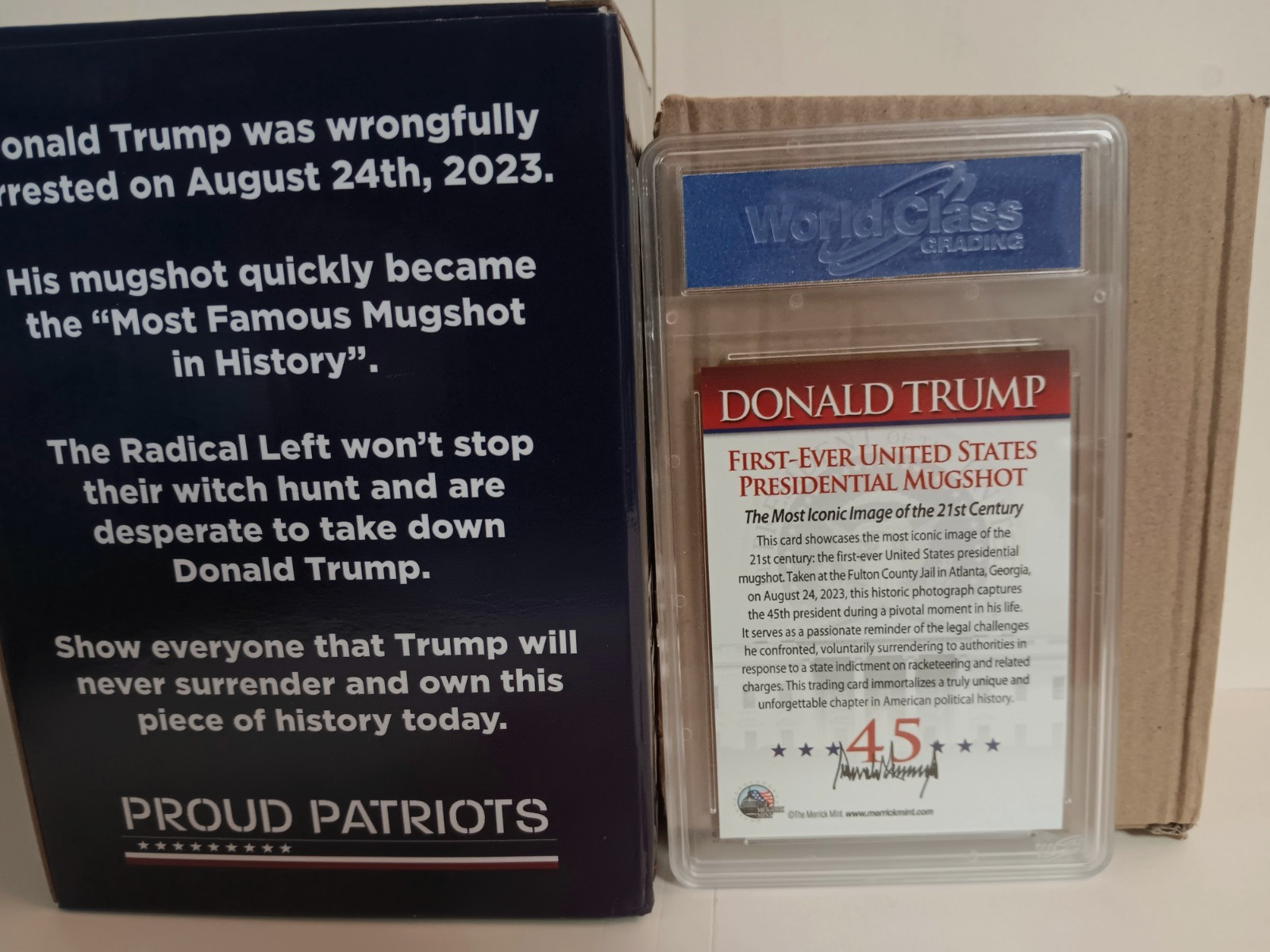 Trump Mugshot Bobblehead Election Interference & Graded/Slabbed Trump Card