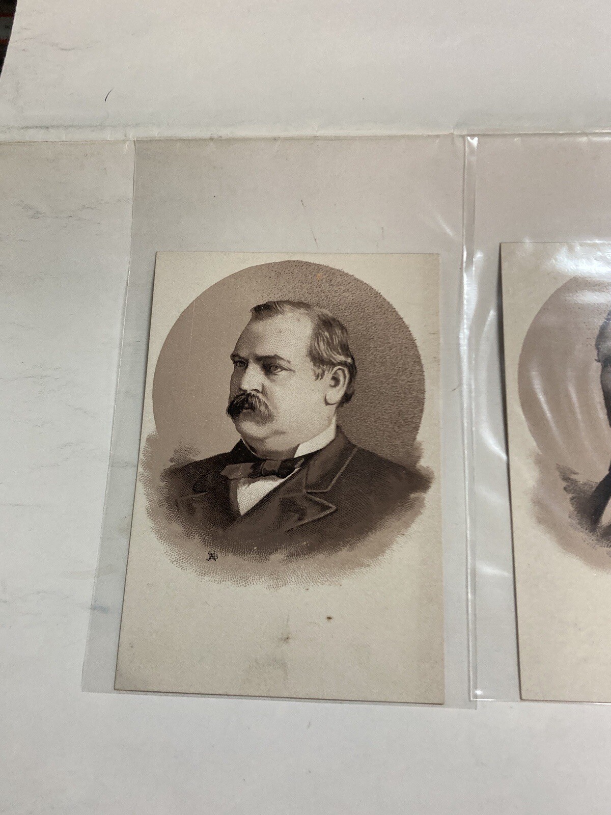 2 1884 presidential campaign photos Grover Cleveland Thomas , Hendricks Marked