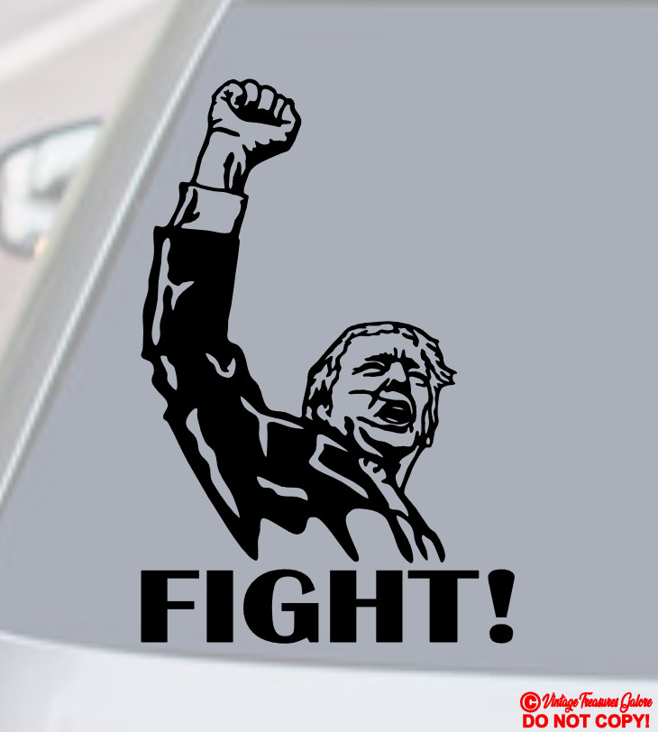 PRESIDENT DONALD TRUMP RAISED FIST FIGHT Vinyl Decal Sticker Car 2024 YOU MISSED