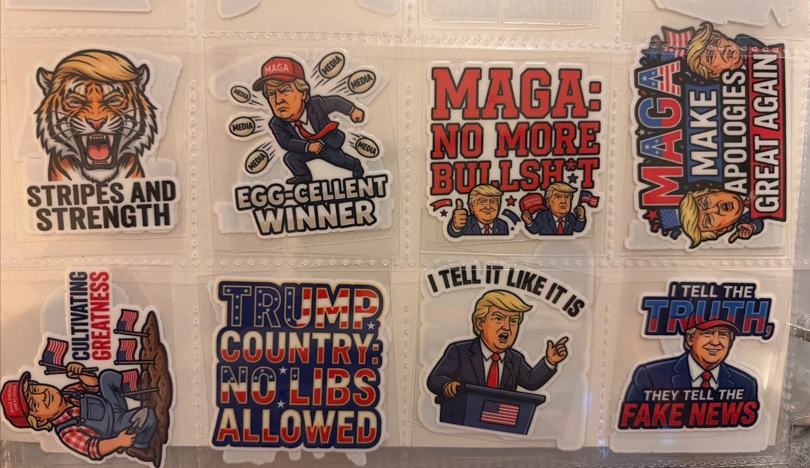 Trump Decals (8 Pack)To Annoy Your Liberal Friends 1.5” Waterproof UV Resistant