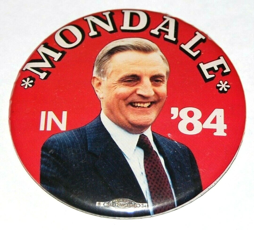 1984 WALTER MONDALE campaign pin pinback button political presidential election
