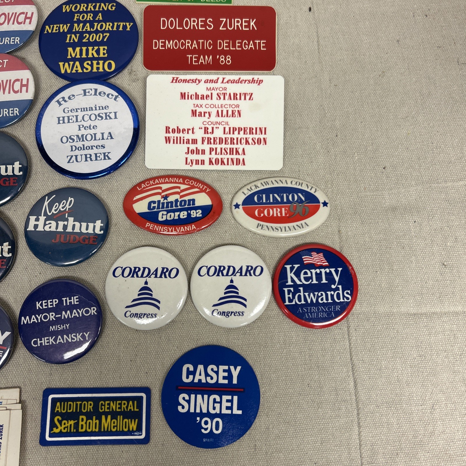 Lot Of 45 Political/judge Pins Or Buttons/stickers