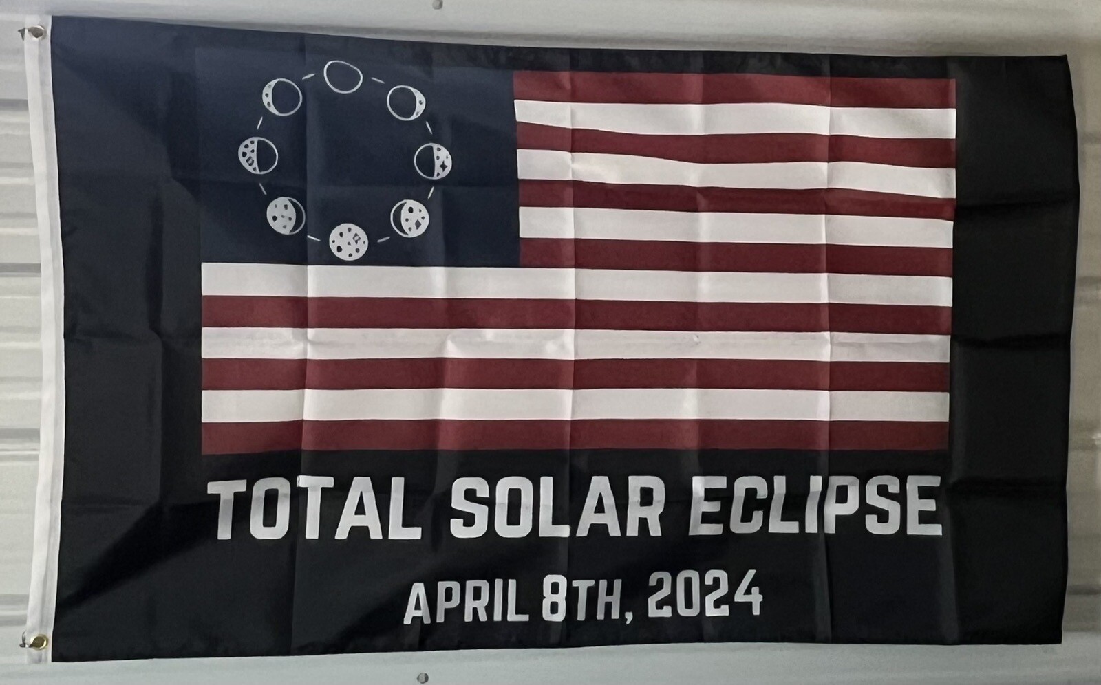 Solar Eclipse FREE USA SHIP Man Cave Dorm 2024 Beer Banner USA Sign 3×5′