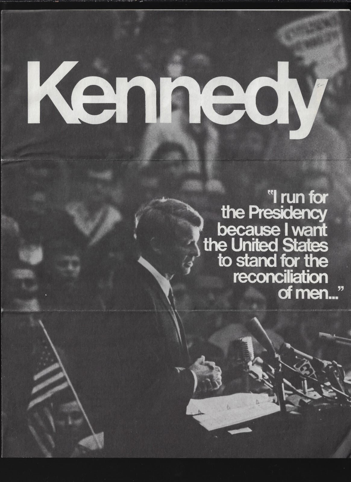 1968 Bobby Kennedy California Primary Campaign HQ Prez Campaign Folding Pamphlet