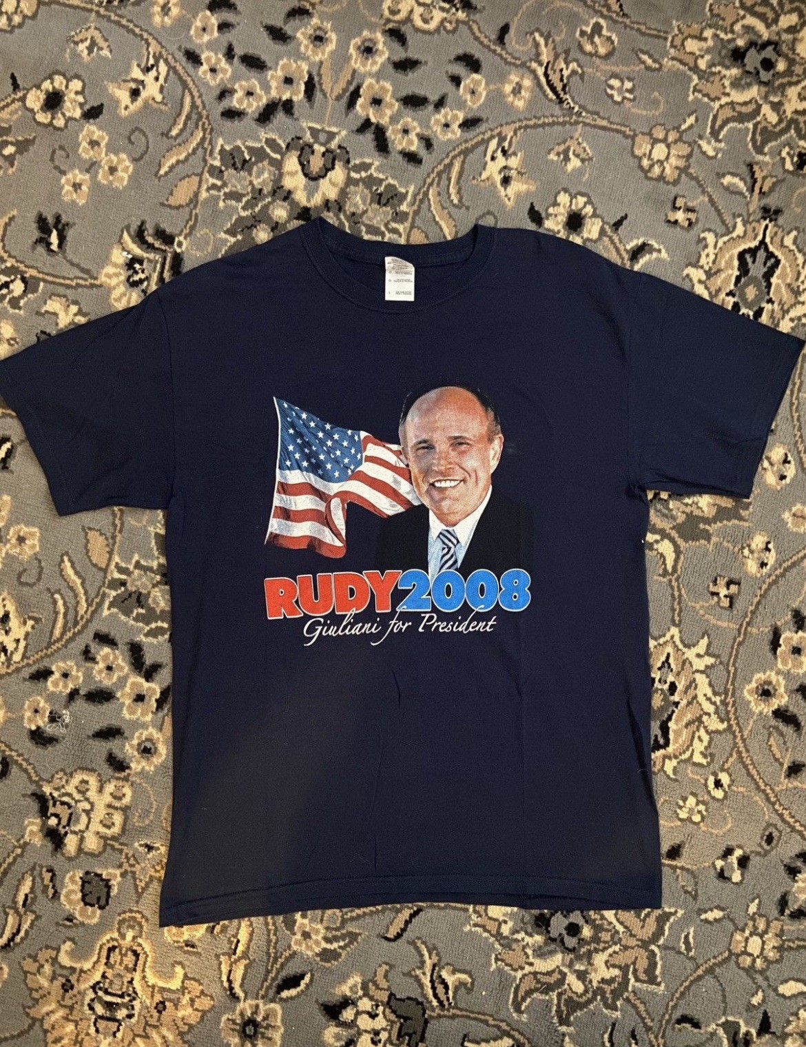 Gildan Heavy Cotton Rudy Giuliani 2008 “Giuliani for President” T-Shirt L