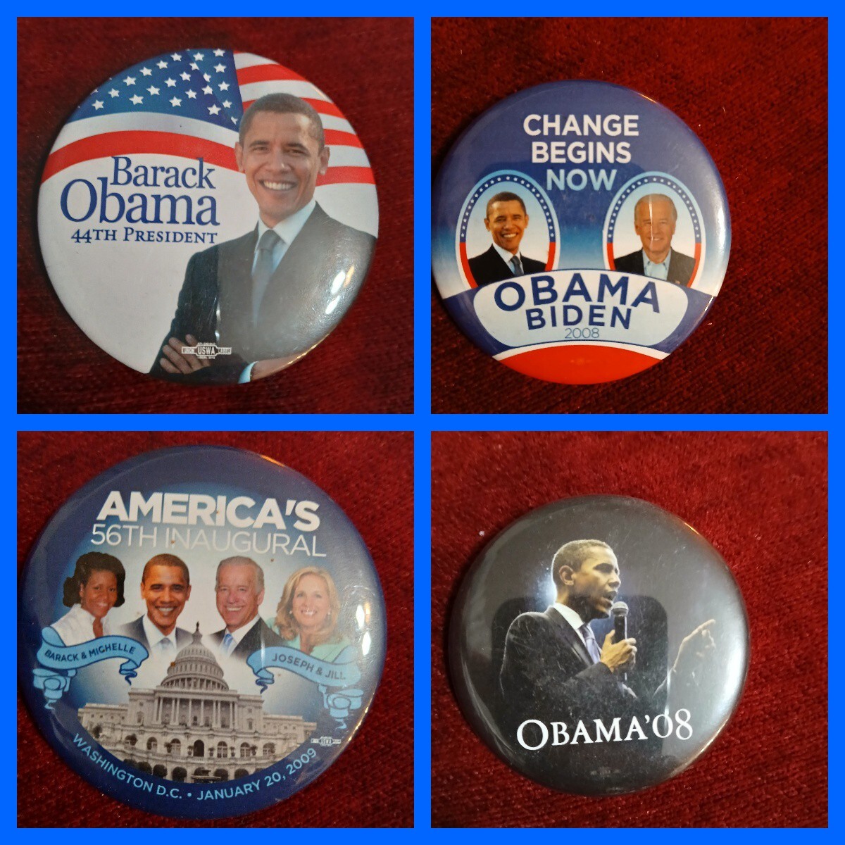 2008 Obama presidential campaign buttons