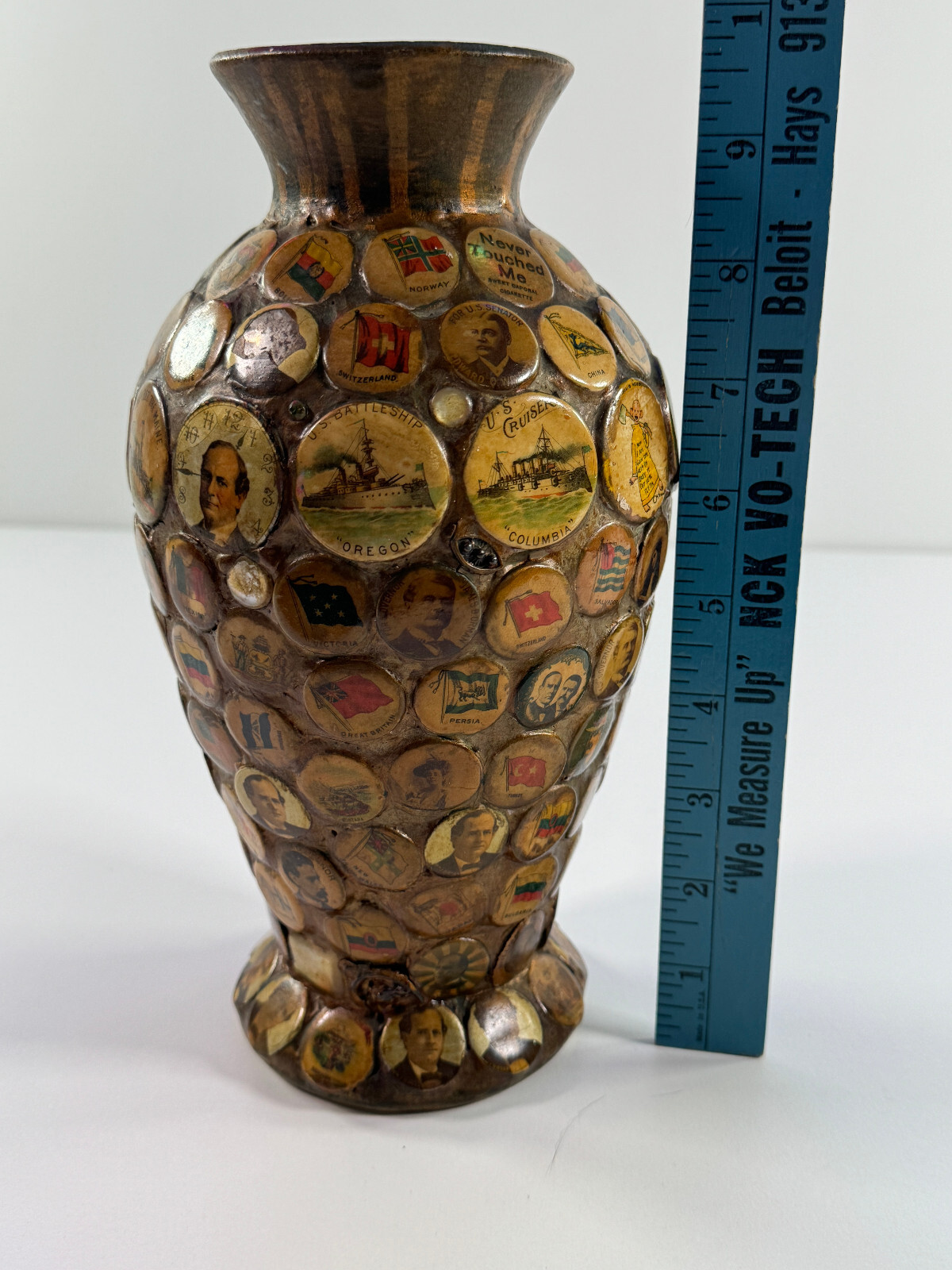 1890-1920 Folk Art Political Memory Jug presidential william jennings bryan