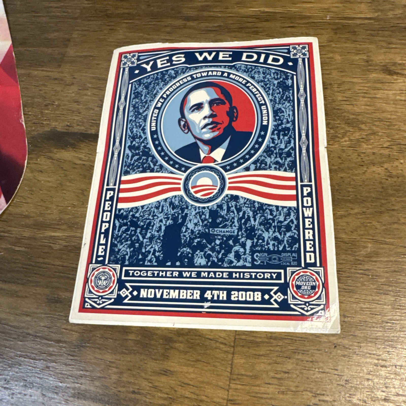 Lot 3 Barack Obama Political Campaign Memorabilia-sticker Paper Fan, Sealed DVD