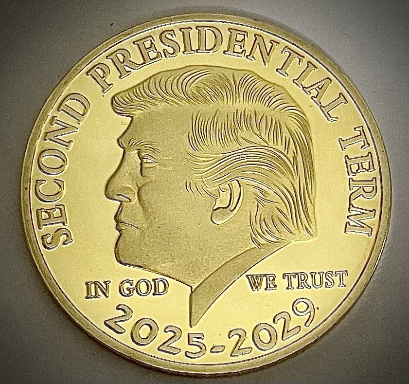 Presidential Seal -2025 -2029 – Trump Challenge Coin – Gold Colored-New
