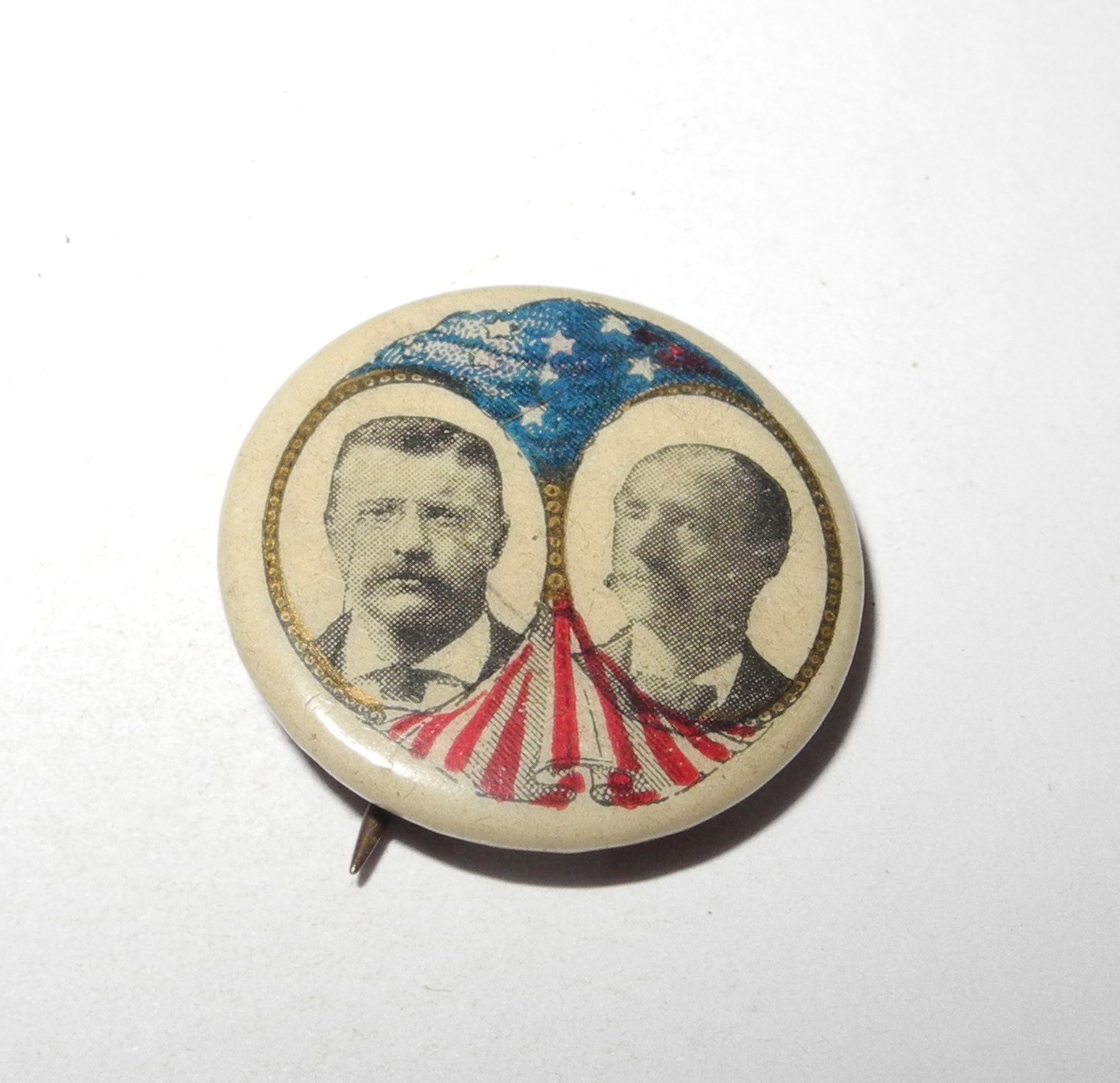 1904 ROOSEVELT & FAIRBANKS Political Campaign President Election Button 7/8″ Pin