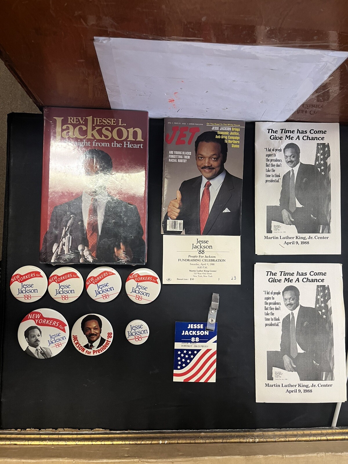 Jesse Jackson 88′ Presidential Campaign Pins Books & Programs Memorabilia Lot