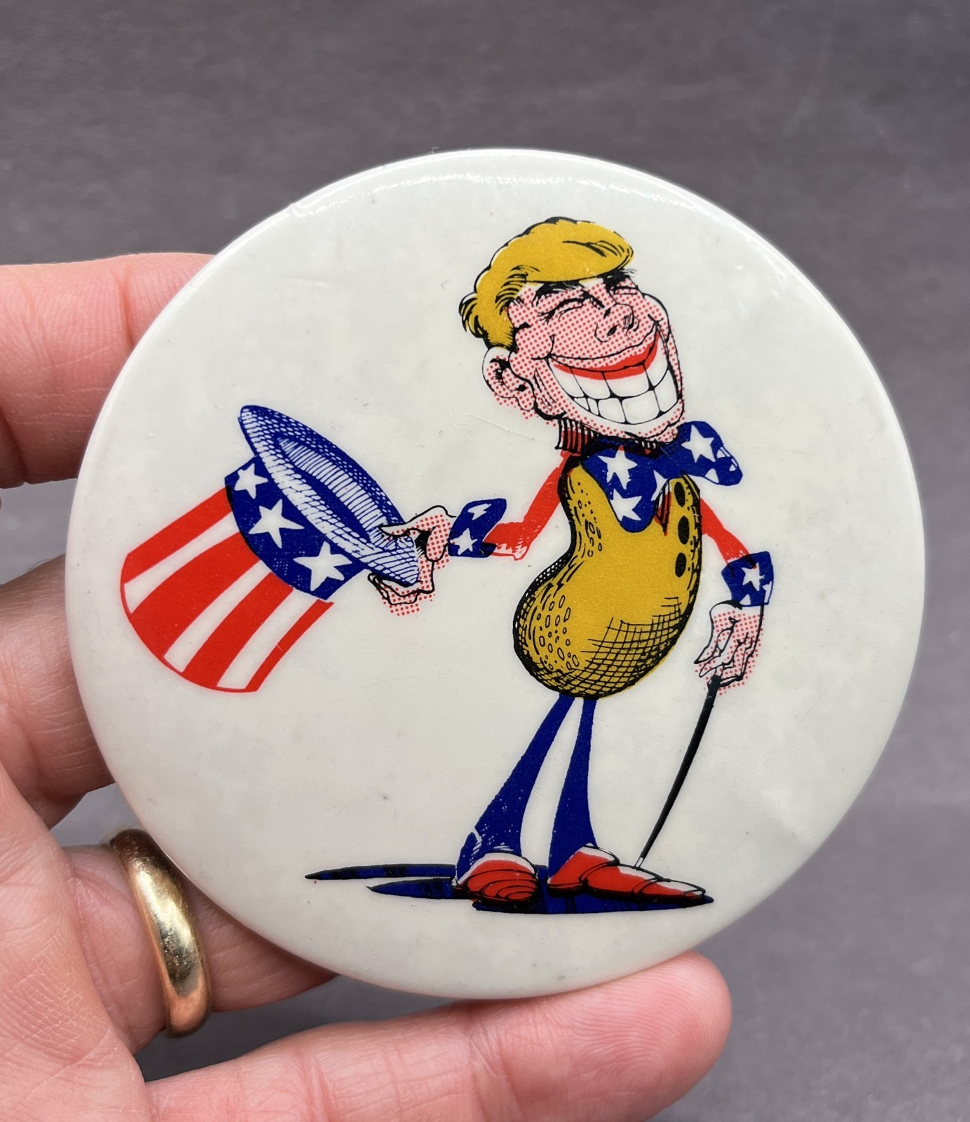 Jimmy Carter 1976 Presidential Candidate Carter Pin Button Peanut Top Hat Grin