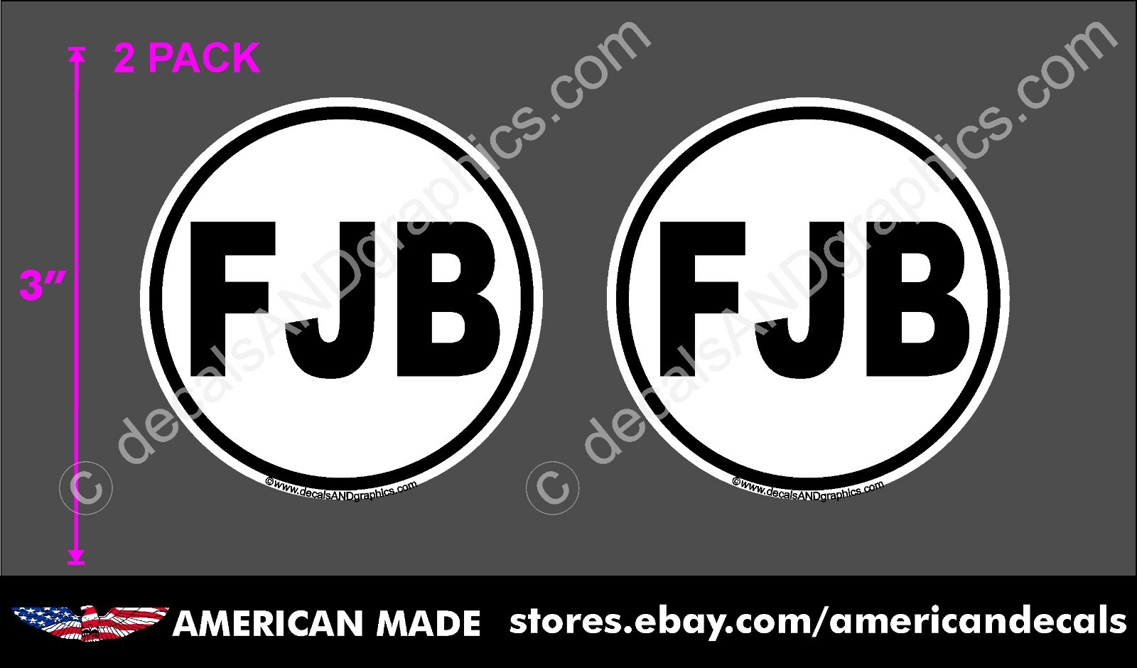 TRUMP 2024 2 PACK FJB F**K JOE BIDEN CIRCLE ANTI DEMOCRAT MAGA STICKER DECAL