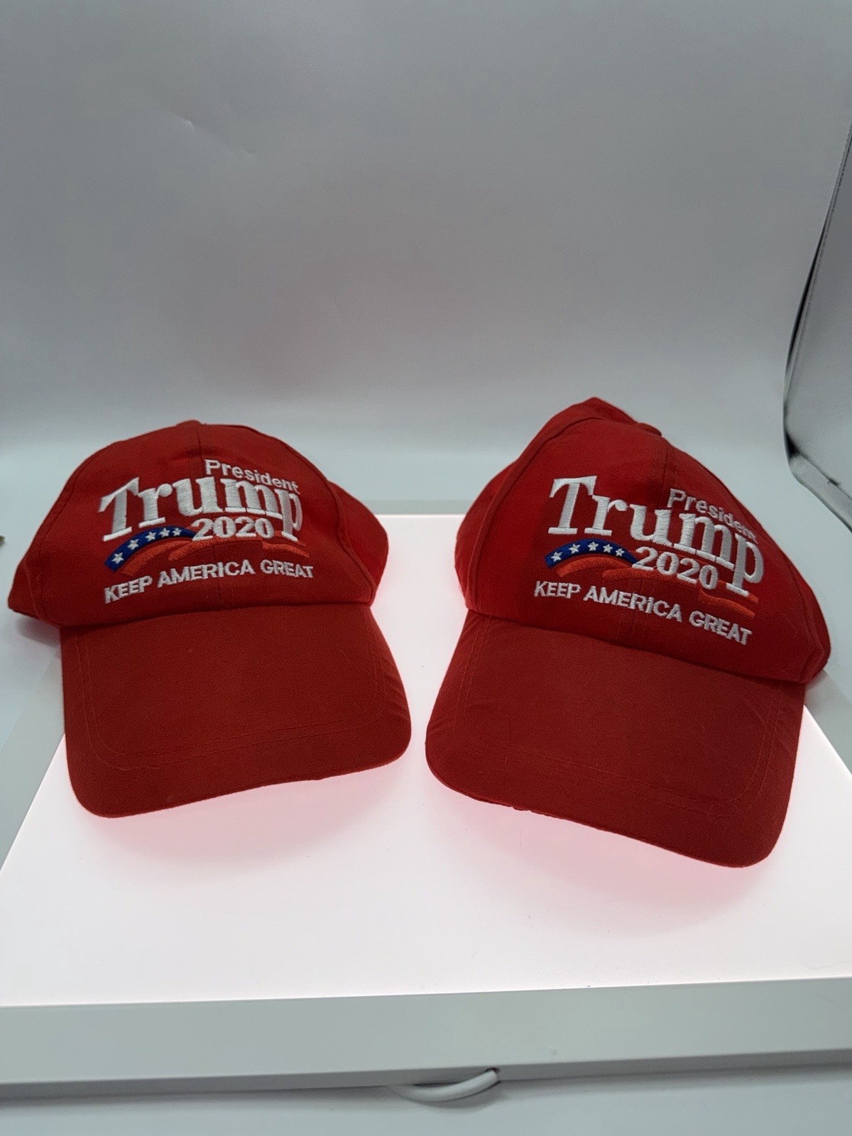 Trump 2020 Campaign Hats Thin Material Hook & Latch Closure 2 Pc