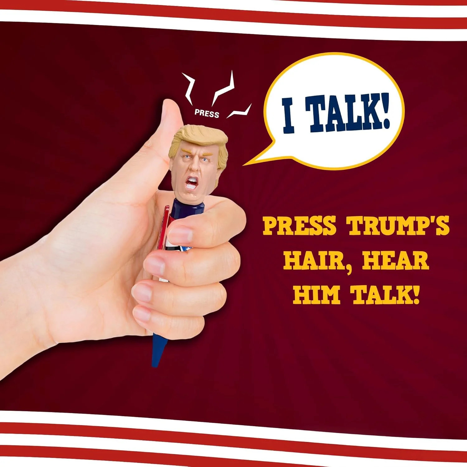 Donald Trump Talking Pen – Fathers Day Present for Dad – Press His Hair & Hear 8