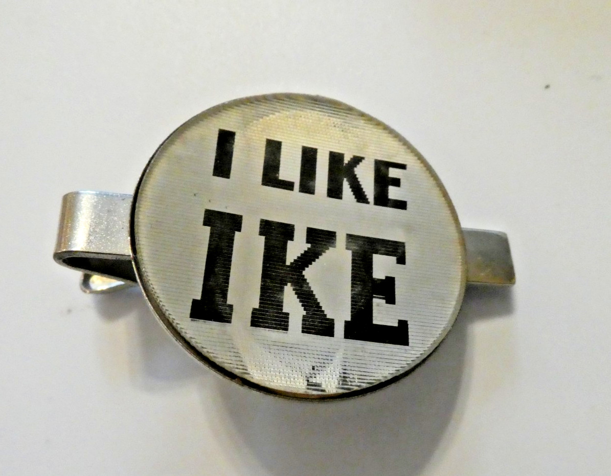 I Like Ike flasher button tie bar Dwight Eisenhower campaign 1952 RARE