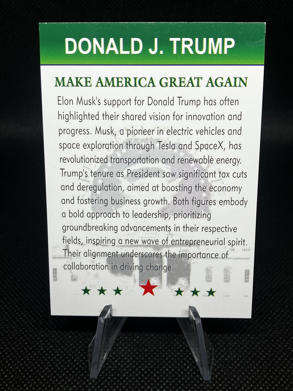TRUMP 2024 Card – Donald Trump & Elon Musk Collectible Card | FREE SHIPPING!!