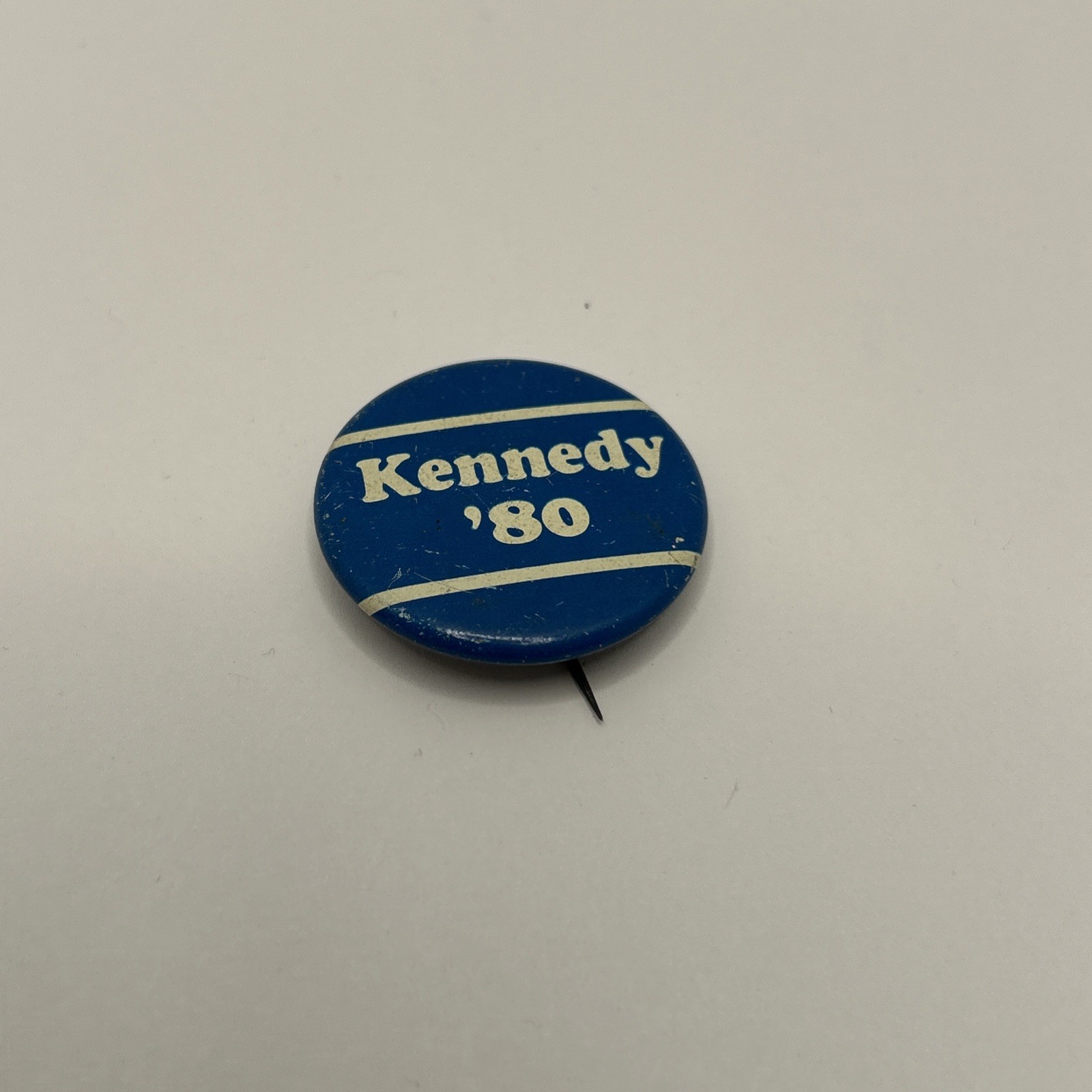 Kennedy 80 1980’s Political Pin back Hat Pin Button 1 3/8”