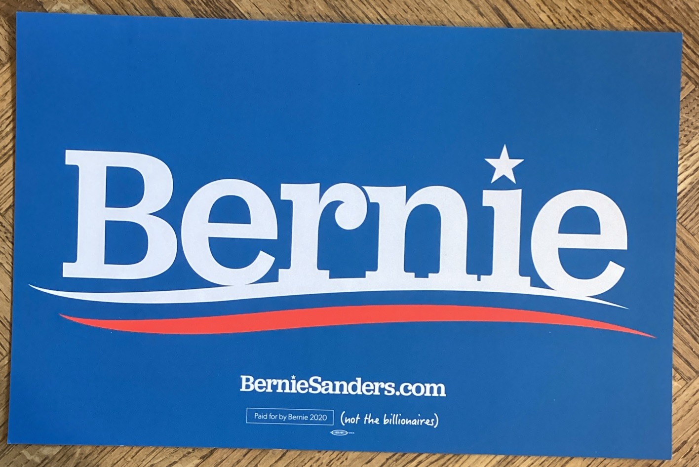 Bernie Sanders For President 2020 Official Campaign Rally Sign (Blue)