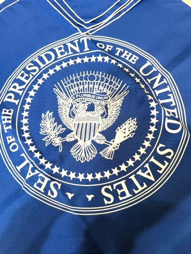 2020 President Donald J Trump BLUE Cotton Picnic Blanket with Presidential Seal