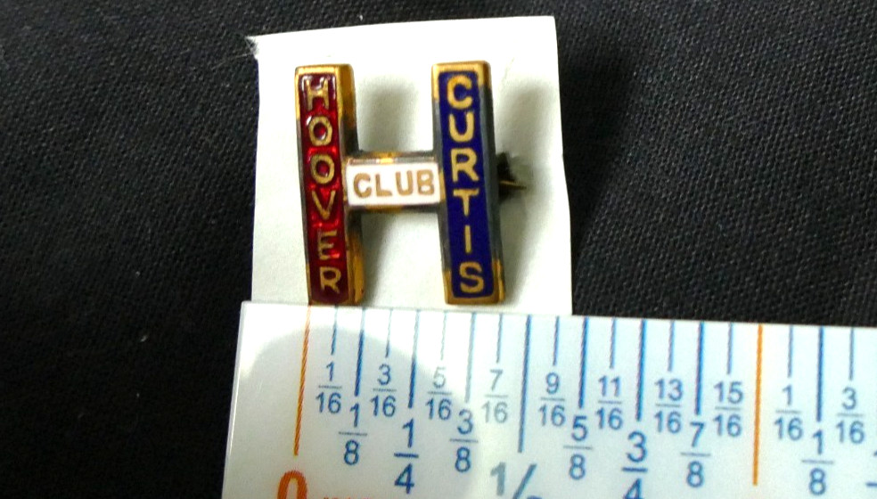 Rare 1928 Hoover Curtis Club “H” Enamel Presidential Campaign Pin Button