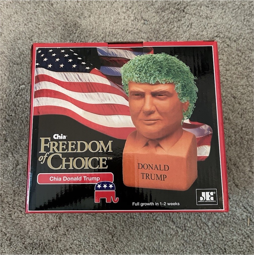 Chia Freedom of Choice Donald Trump Ceramic Planter Politics Collectible