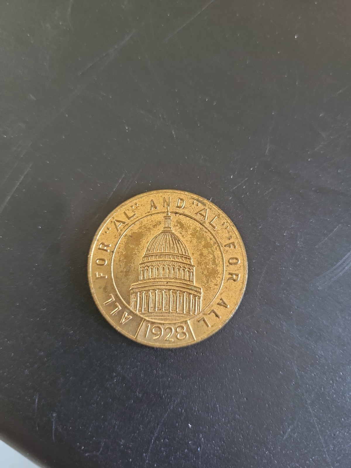1928 ALFRED E SMITH FOR PRESIDENT U.S Presidential Campaign Medallion Coin Token