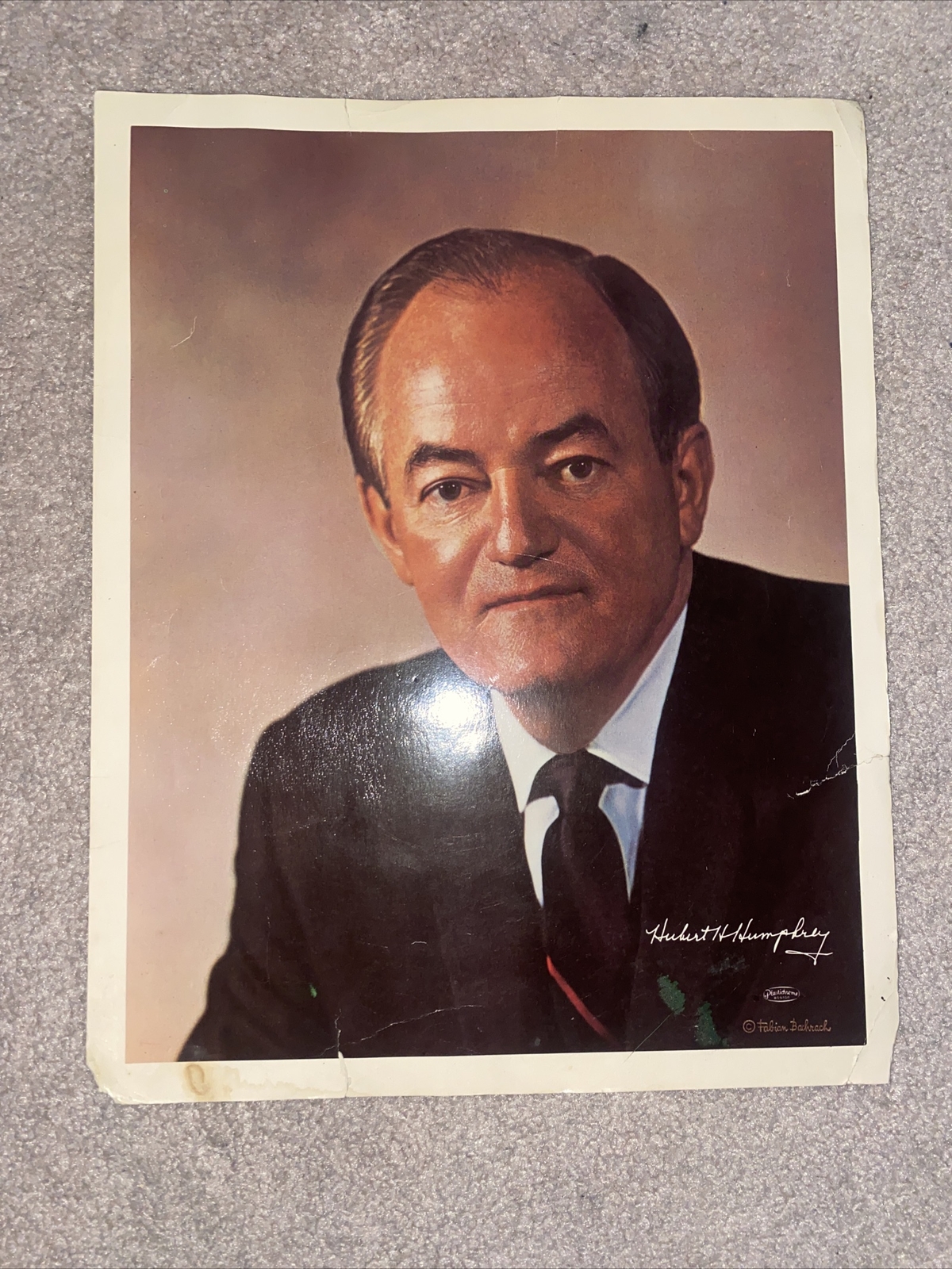 Hubert Humphrey 1968 Campaign Poster Photo by Fabian Bachrach -Plastichrome