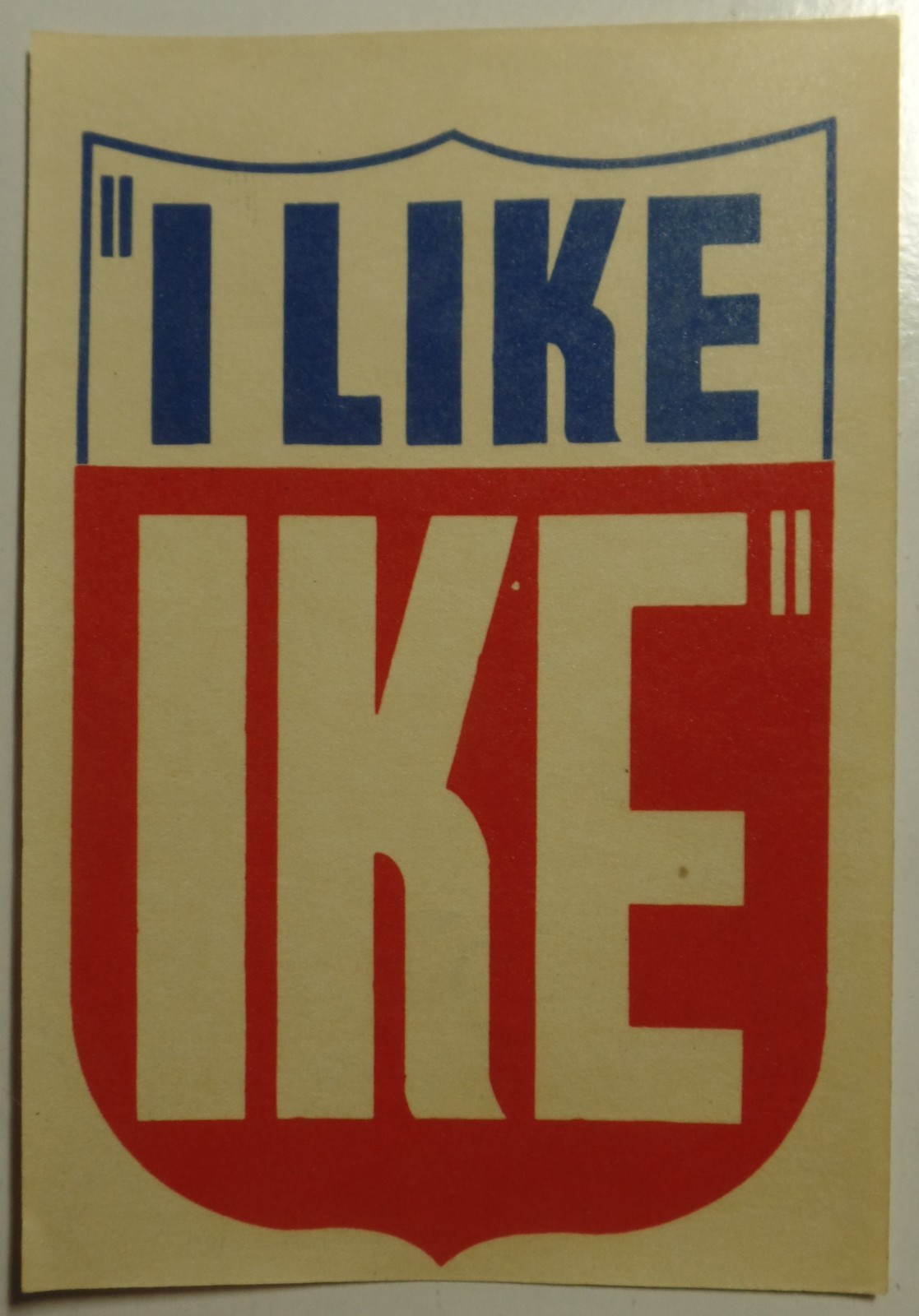 1952 Dwight Eisenhower Presidental Campaign Window Decal With the Famous Slogan