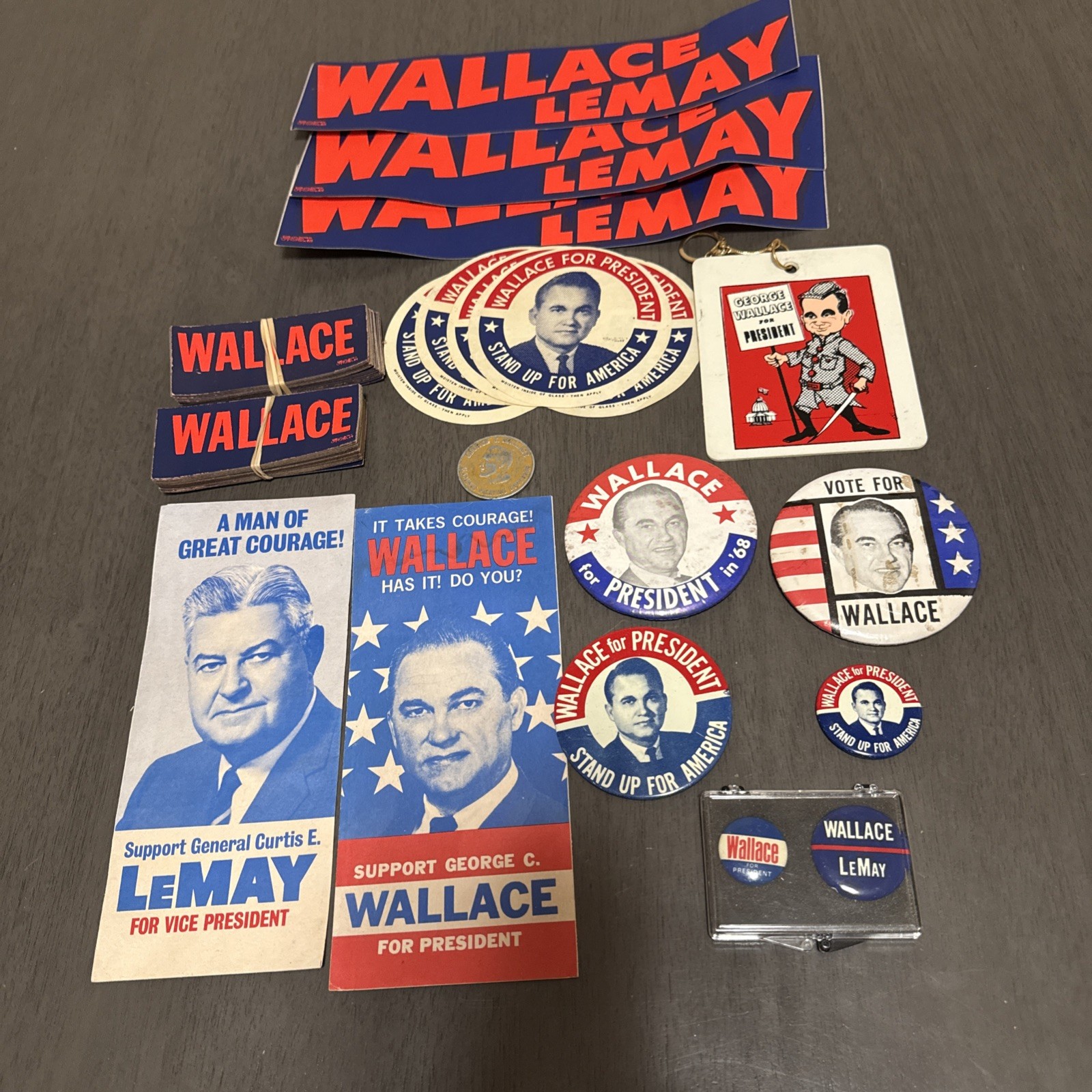 Lot Of George Wallace For President Political Campaign Items Buttons Stickers