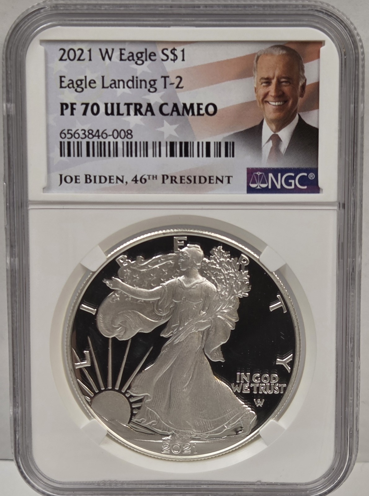 2021 W Eagle Landing T-2 PF70 Ultra Cameo President Joe Biden 46th President NGC